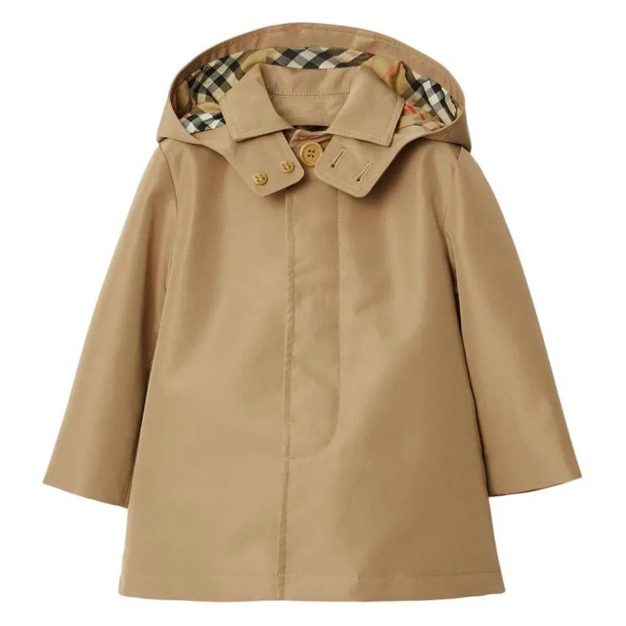 Детское пальто-тренч с капюшоном Toddler Nathaniel Trench Coat Burberry, Camel