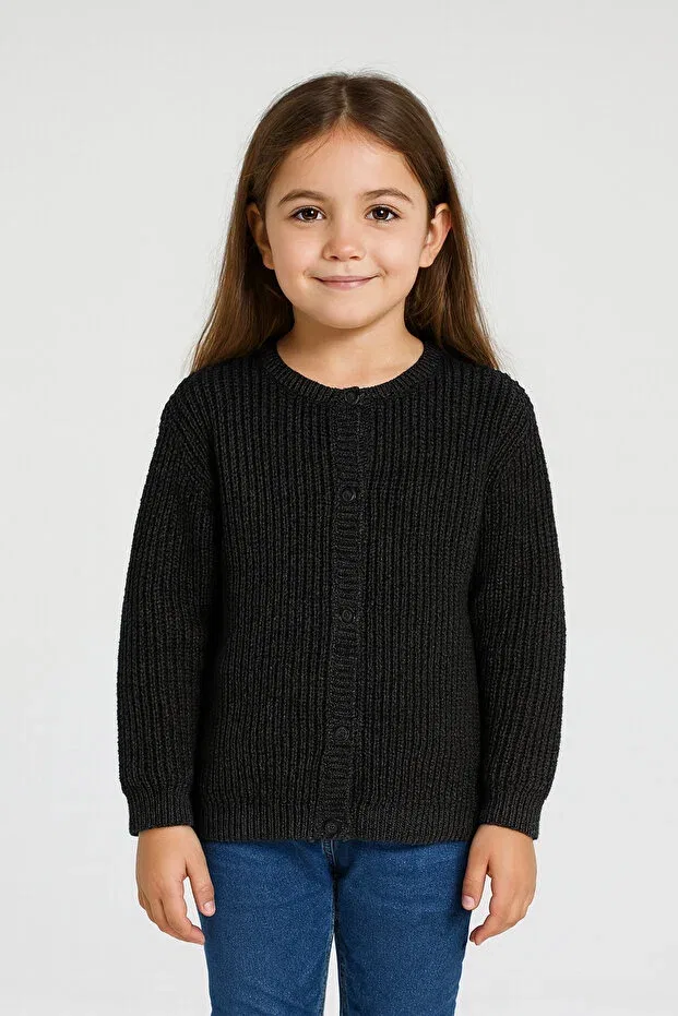 Детский кардиган для девочек с длинным рукавом Pampino, Black