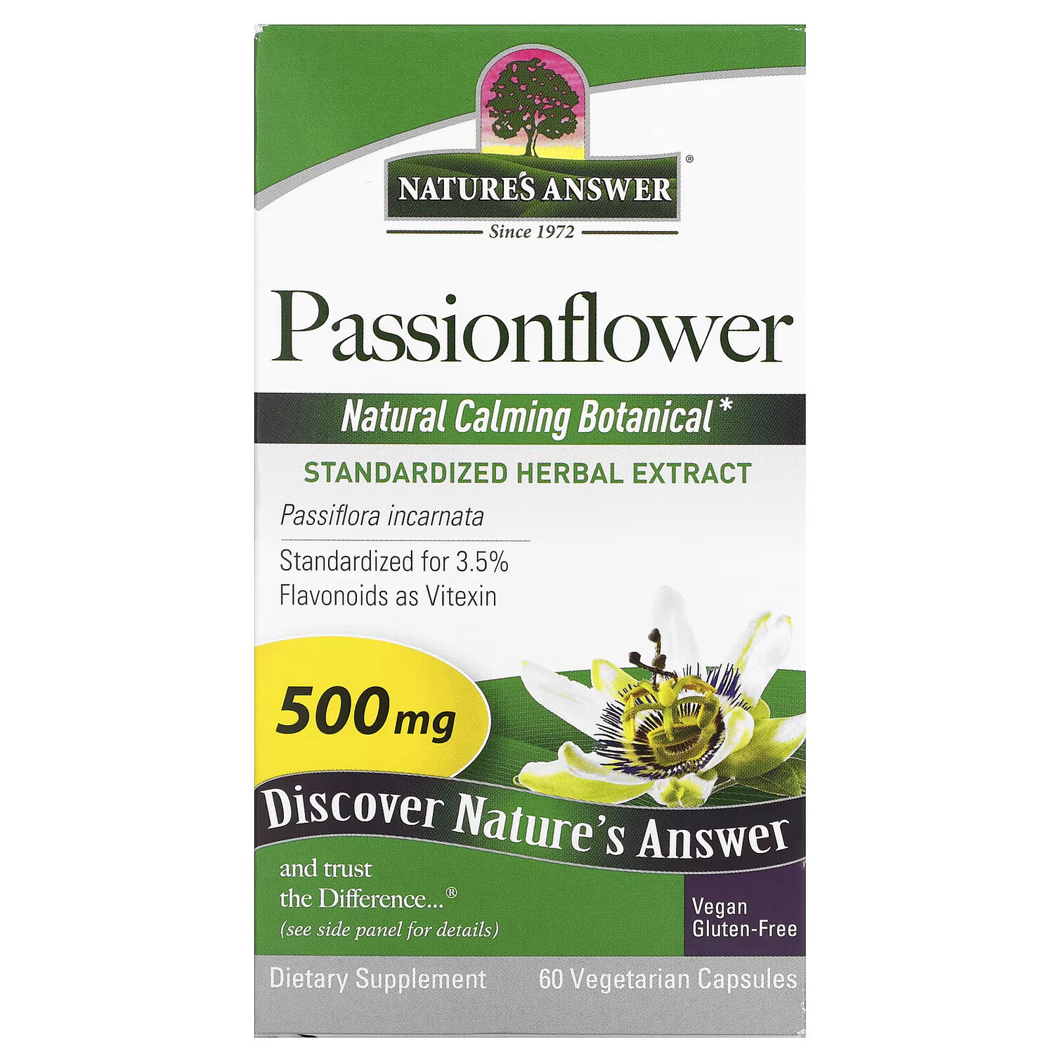 

Nature's Answer, пассифлора, 250 мг, 60 вегетарианских капсул