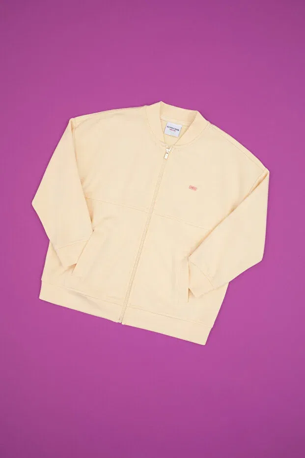 Детский кардиган для девочек на молнии U.S. Polo Assn., Vanilla — фото 3