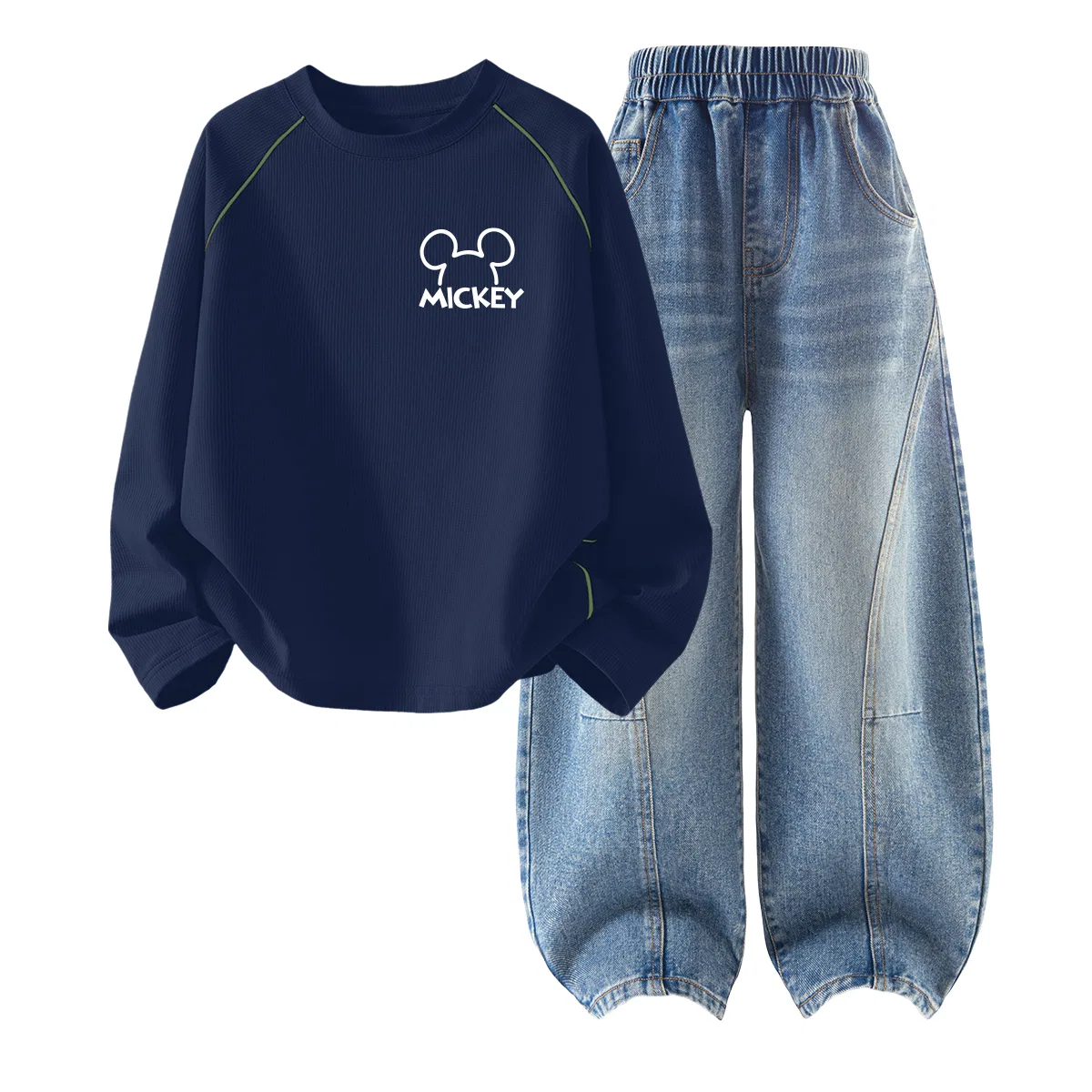 Детский спортивный комплект с принтом Disney, Navy Blue+Denim Light Blue