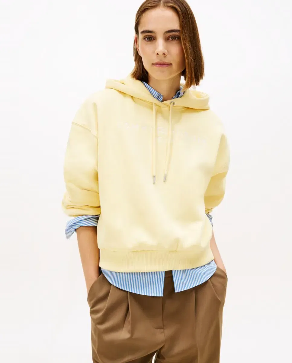 Женская худи с вышивкой Tommy Hilfiger, Yellow