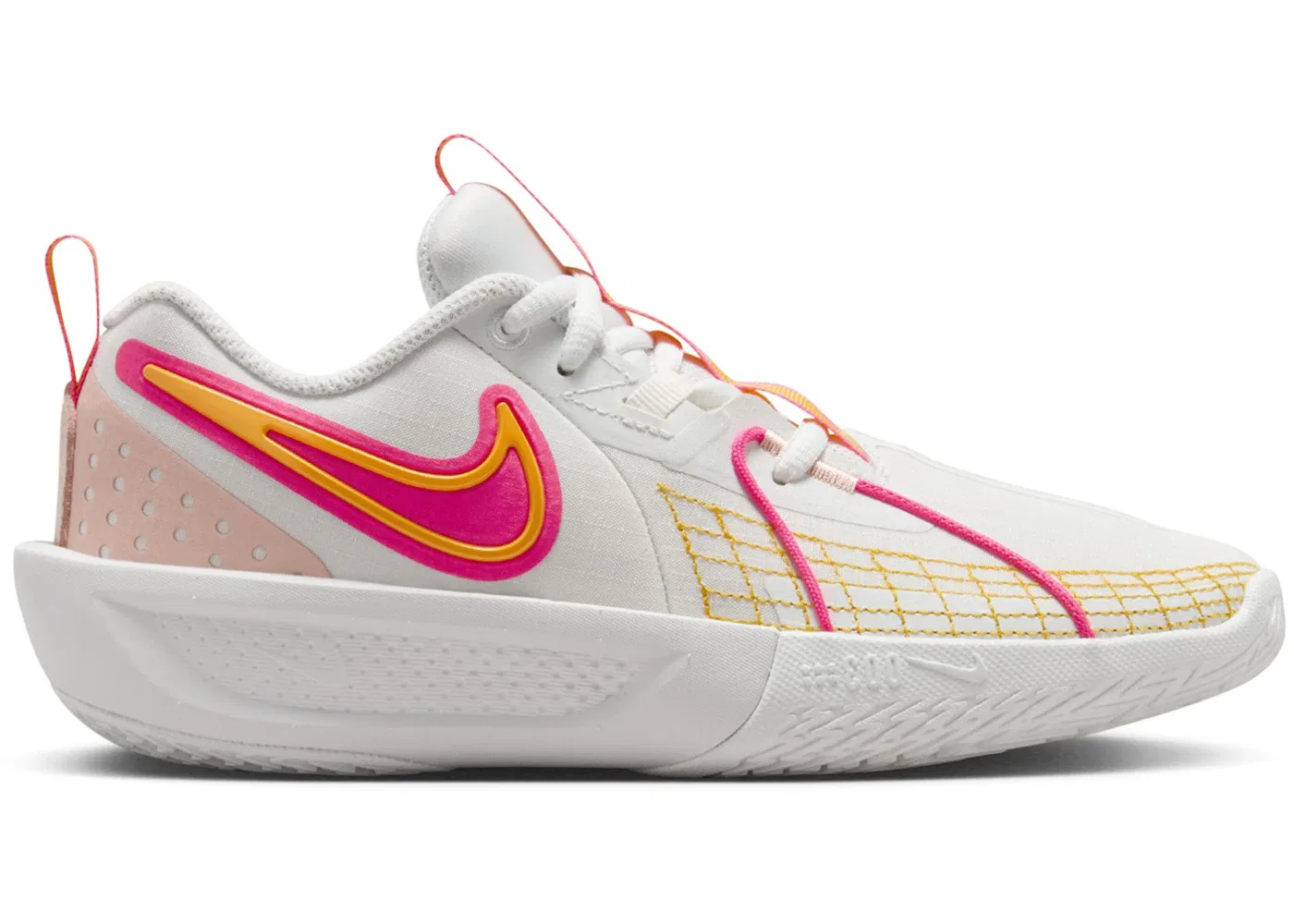 Детские кроссовки для баскетбола Nike Air Zoom GT Cut 3 Nike, Summit White/Hyper Pink/University Gold/Arctic Orange