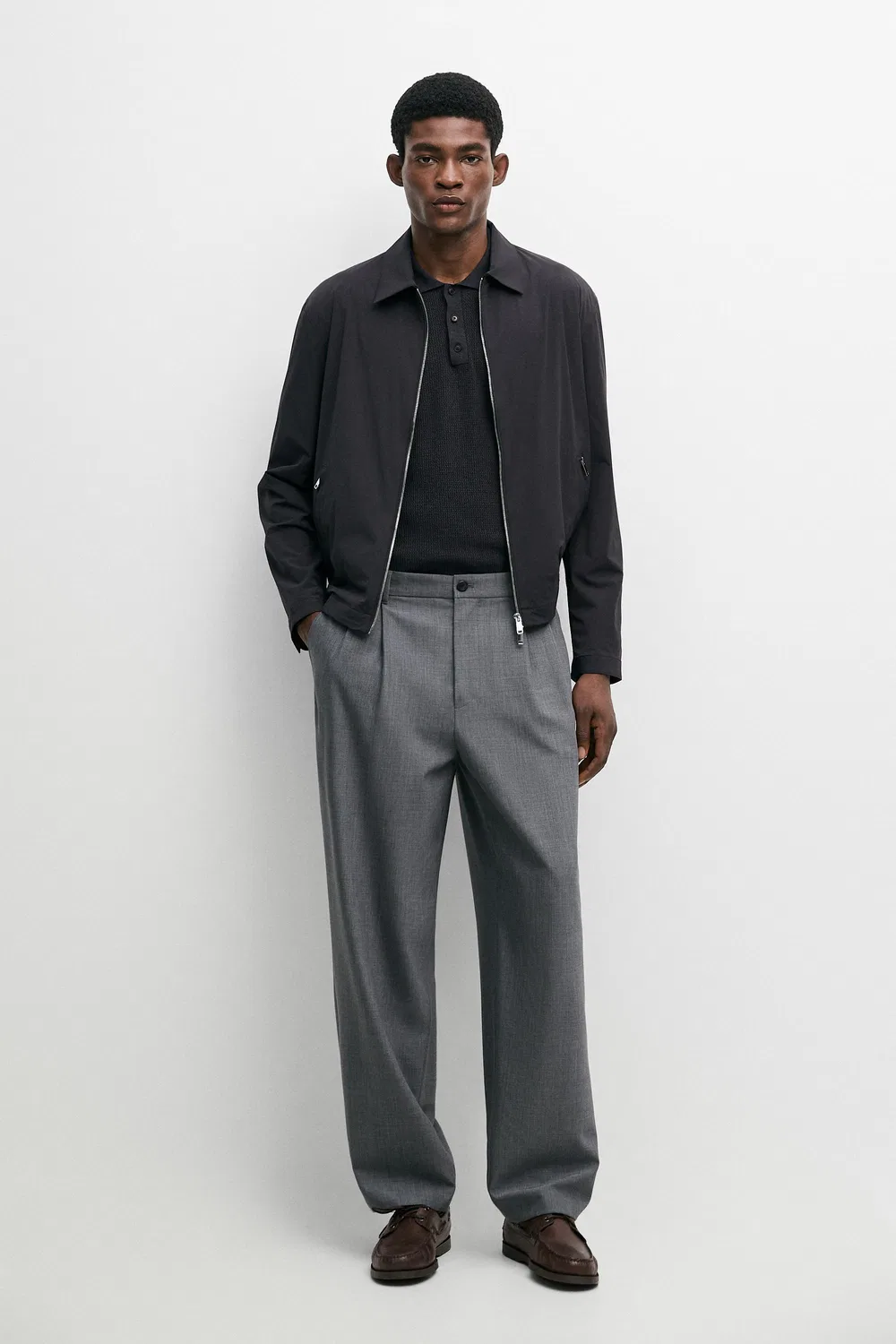 Куртка Massimo Dutti, легкая и короткая, темно-синяя