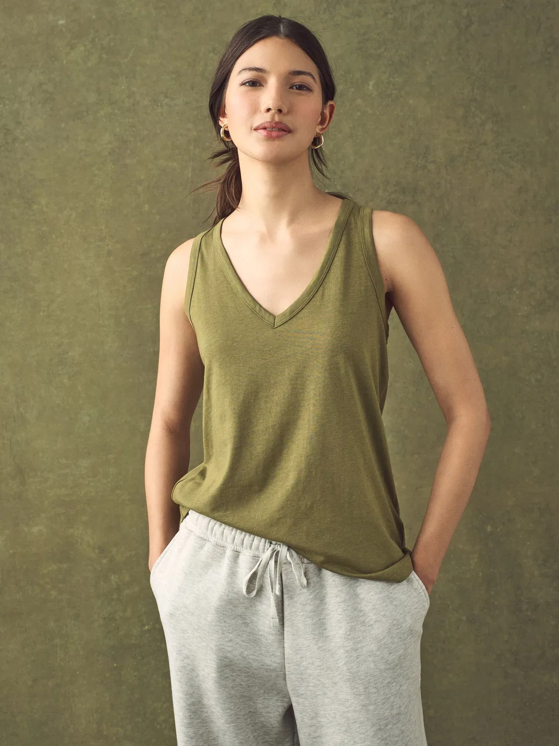 Жилет свободный Modal Slouch Vest Next, оливковый — фото 2