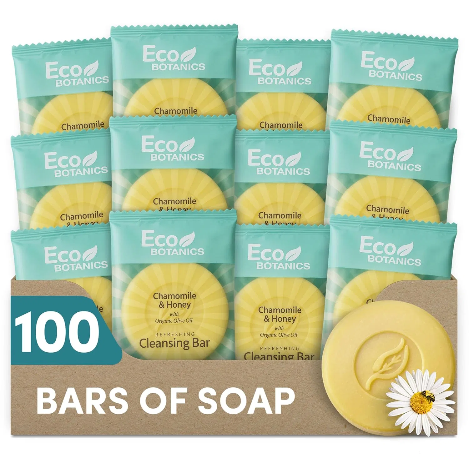 Твердое мыло Hotel Cleansing Bar Soap Eco Botanics, Набор 100 шт, 14 г