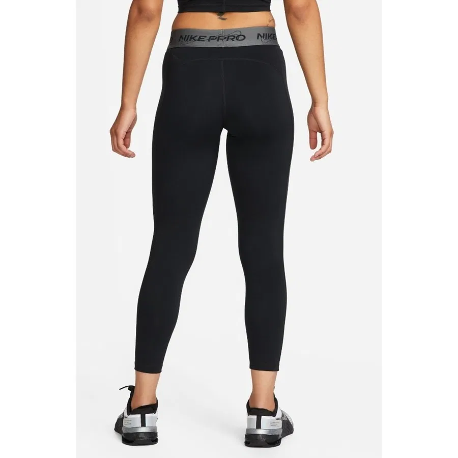 Женские спортивные леггинсы с принтом Nike Pro Dri-FIT Mid Rise 7/8, Черный — фото 2