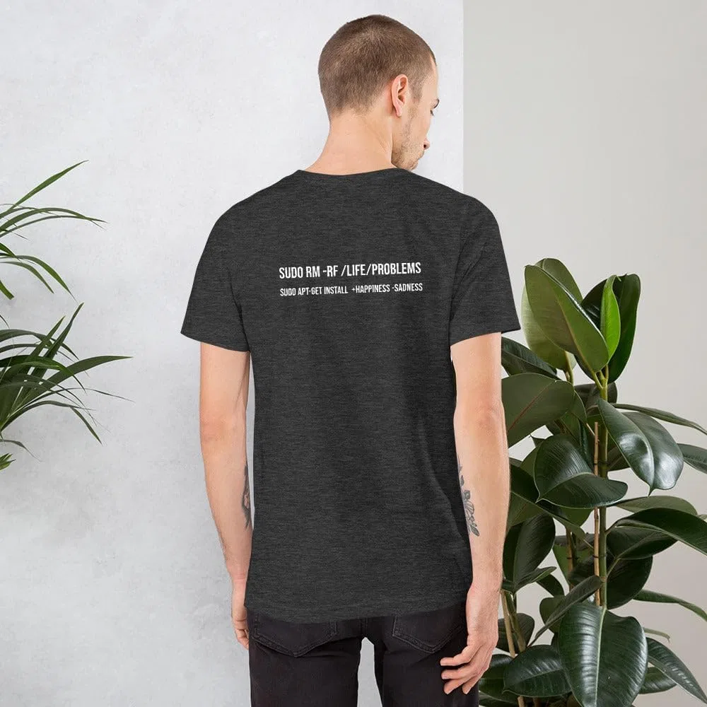 Футболка с принтом sudo rm -rf lifeproblems, Black — фото 4