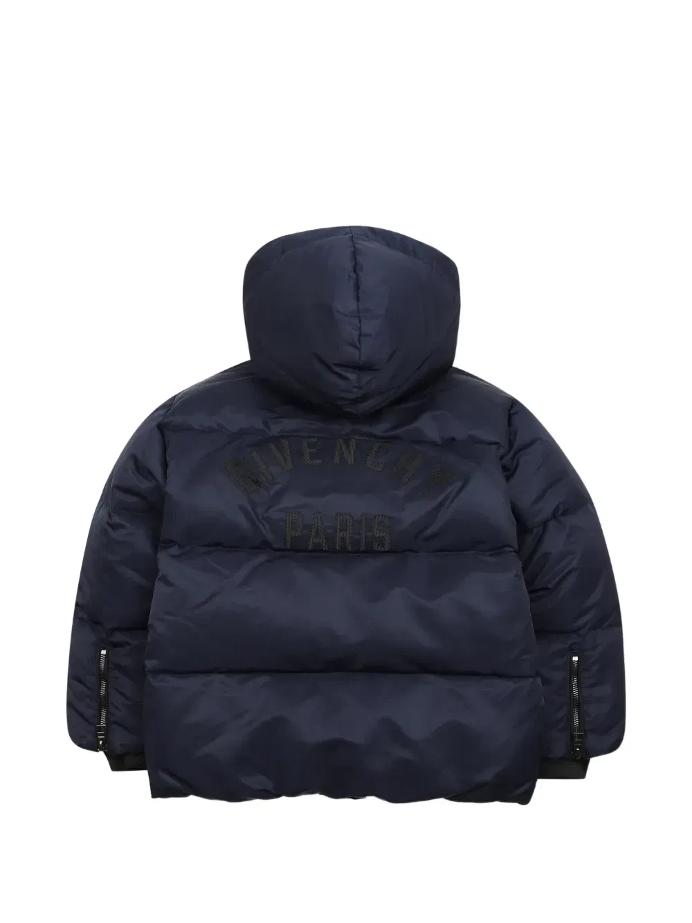 Пуховик с капюшоном и вышитым логотипом Givenchy Kids, синий — фото 2