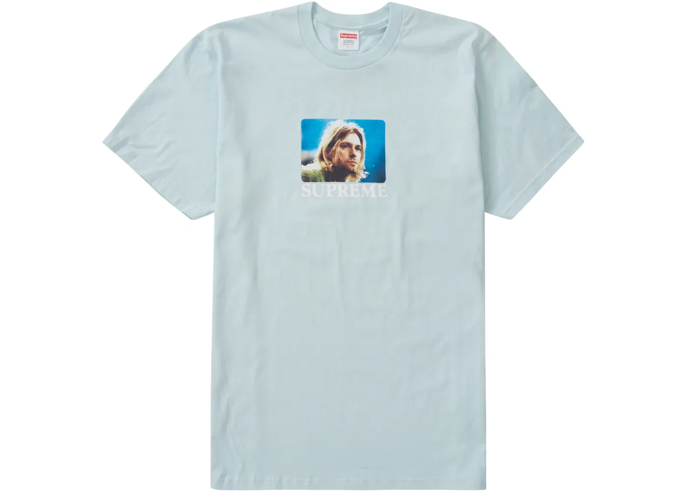 Мужская футболка с принтом Kurt Cobain Tee Supreme, Pale Blue