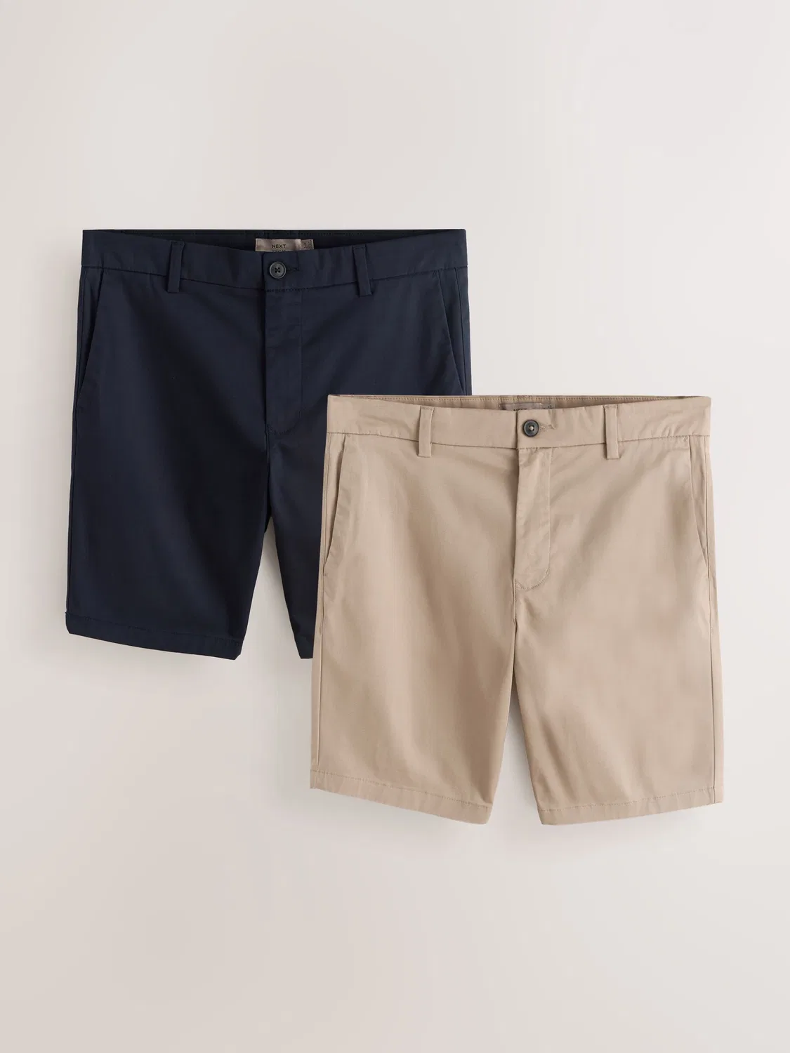 Шорты хлопковые, модель Skinny Fit Stretch Chino Next, темно-синий/камень