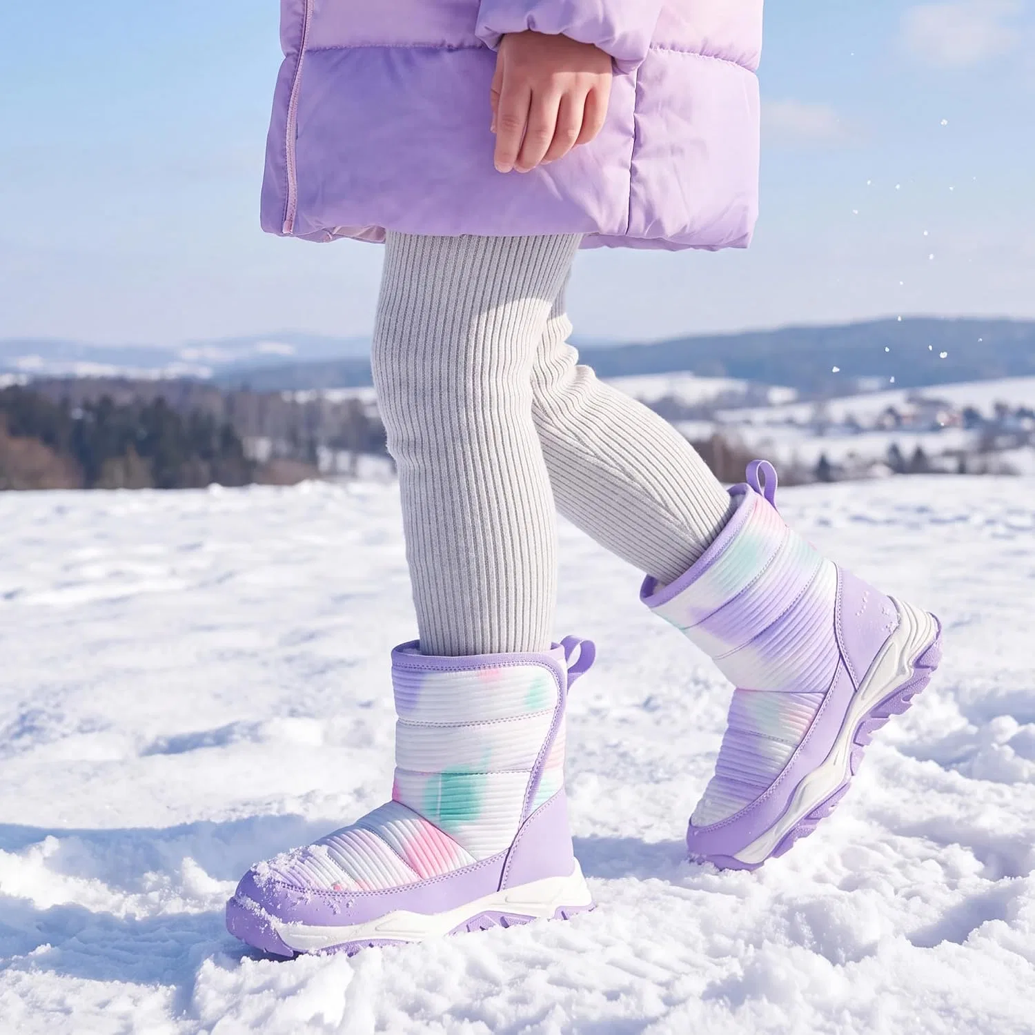 Детские зимние сапоги для девочек с утеплителем Stelle, Tie Dye Lavender — фото 3