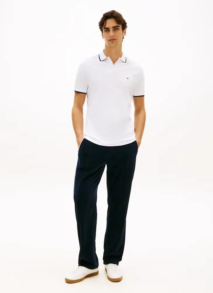 Поло с контрастной отделкой, хлопковое, Regular fit, Tommy Hilfiger, белый — фото 4