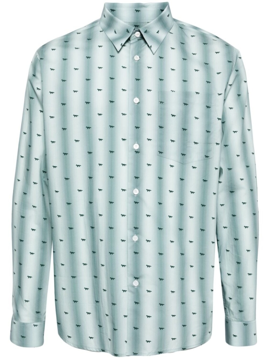 

Maison Kitsuné рубашка с логотипом, зеленый