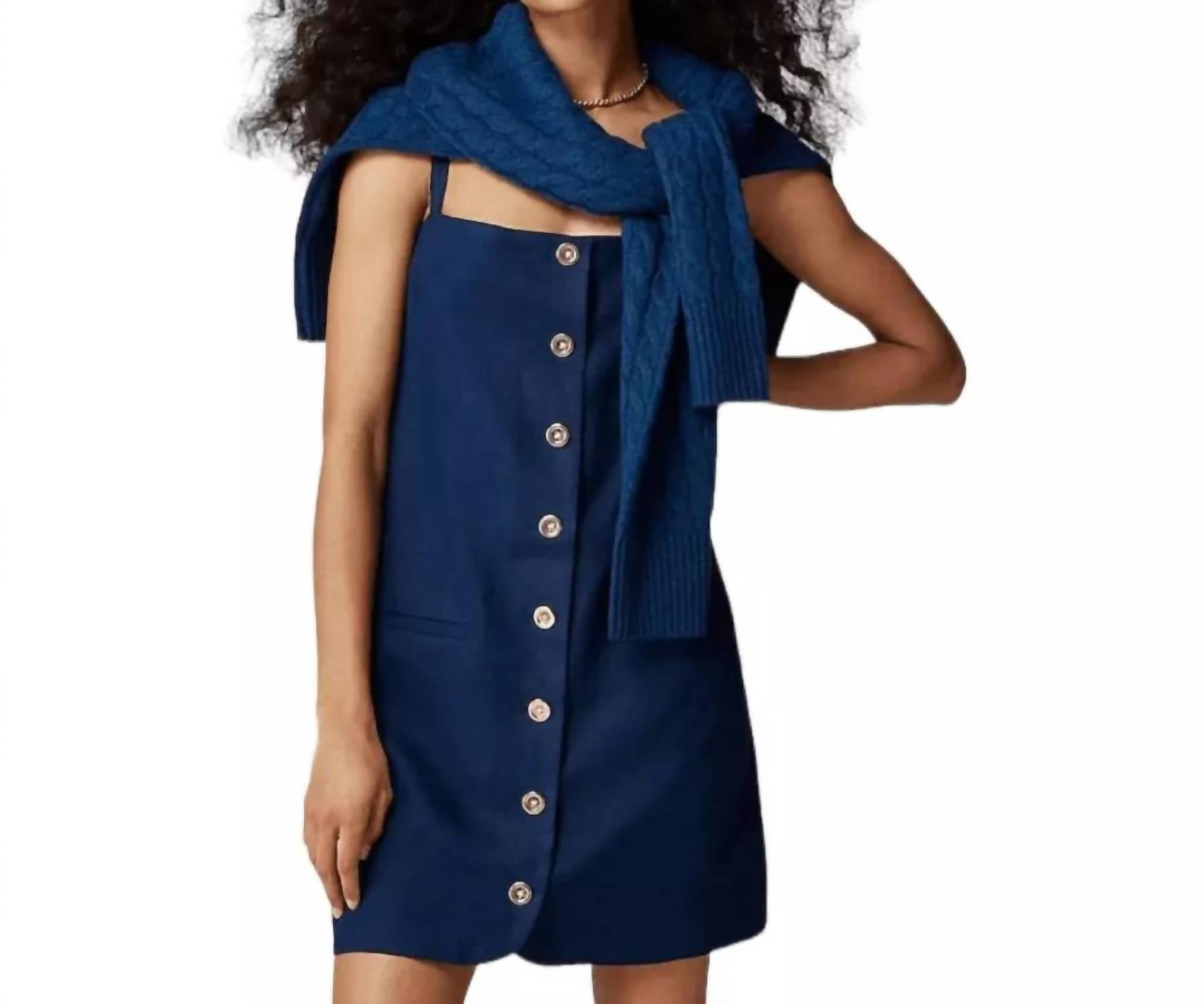

Платье Клаудиа из льна темно-синего вечернего цвета J.Crew