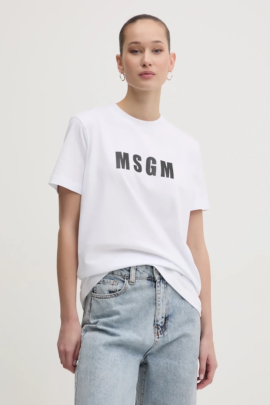

Хлопковая футболка Msgm, белый