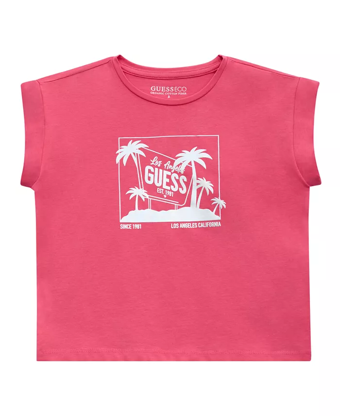 

Футболка с коротким рукавом Big Girls Midi GUESS, розовый