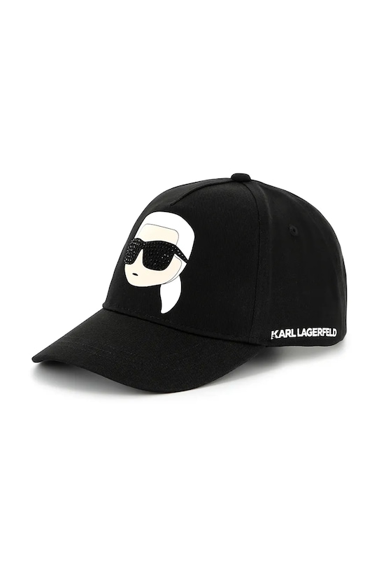

Детская хлопковая кепка с козырьком Karl Lagerfeld, черный