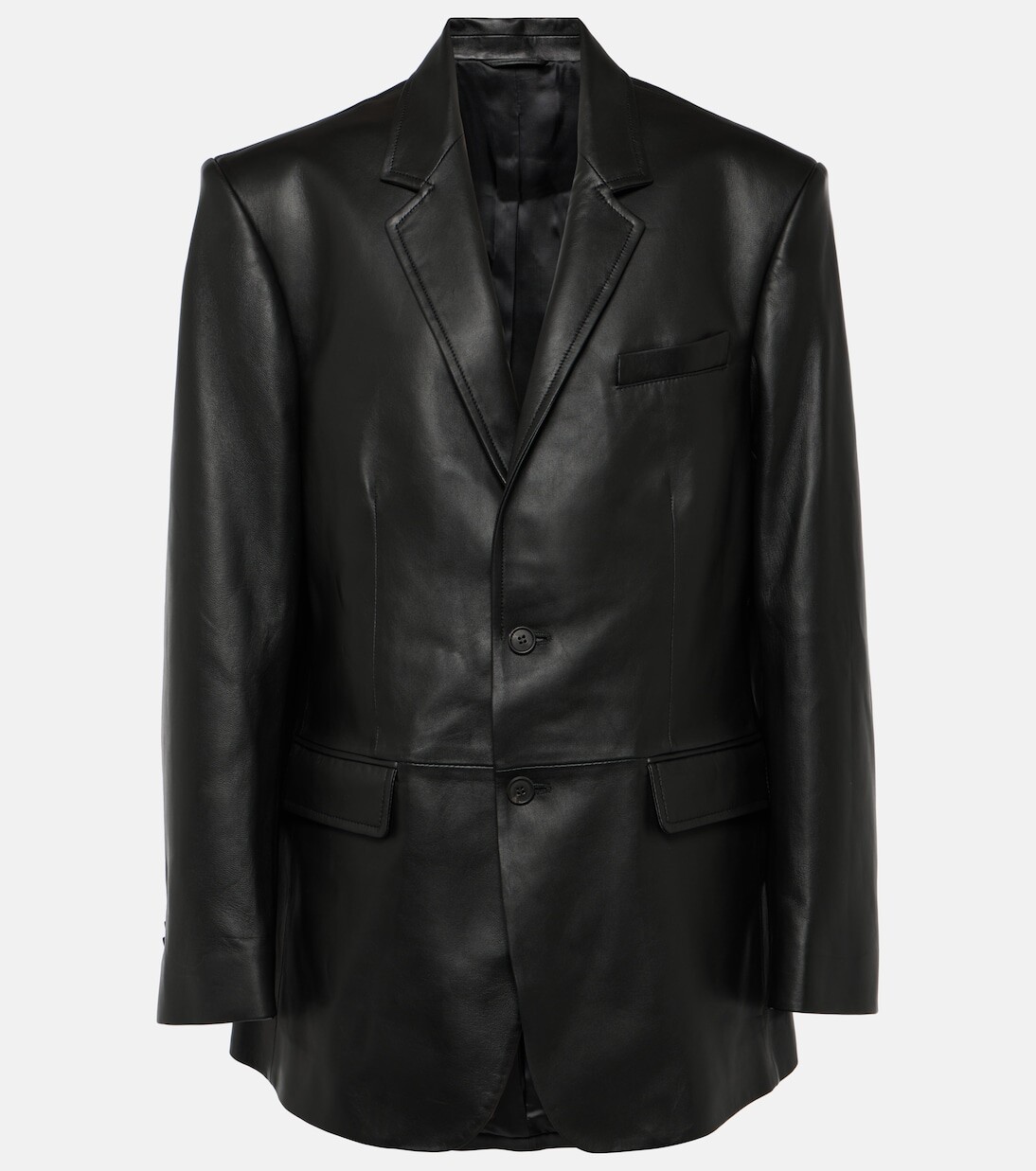 

Кожаный пиджак оверсайз Wardrobe.Nyc, черный