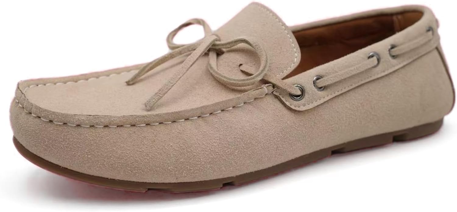 

Мужские туфли-лоферы с бантом, отделка и шитье, повседневные мокасины без шнурков Finishing & Sewing, песочный