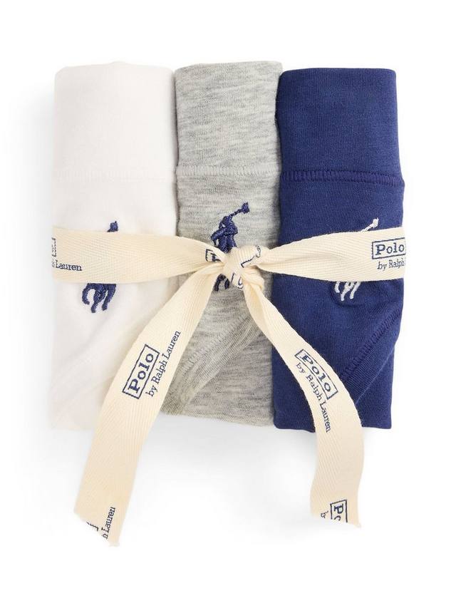 Хлопковое белье Polo Club Ralph Lauren, Pack of 3, White/Grey/Navy — фото 2