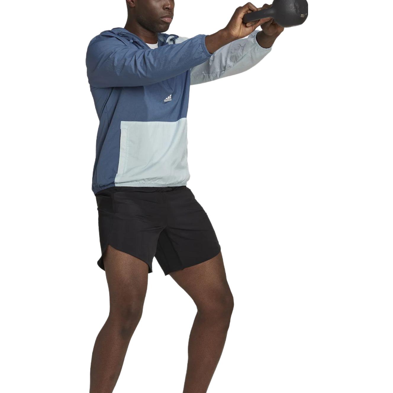 Спортивный топ adidas Training 1/2-Zip Colourblock Track Top 'Wonder Steel' HZ9707, синий — фото 4