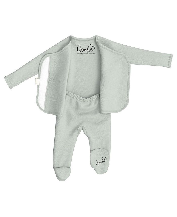 Унисекс комбинезон Bonsie Skin to Skin Footie Bonsie Baby, зеленый — фото 2