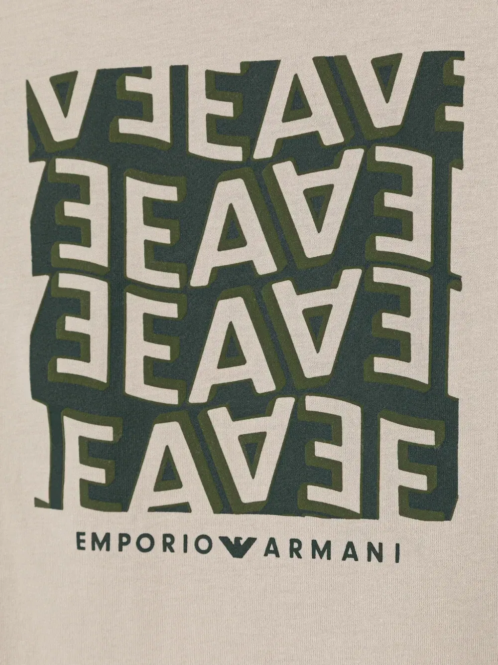 Комплект из двух футболок с логотипом Emporio Armani Kids, бежевый — фото 4