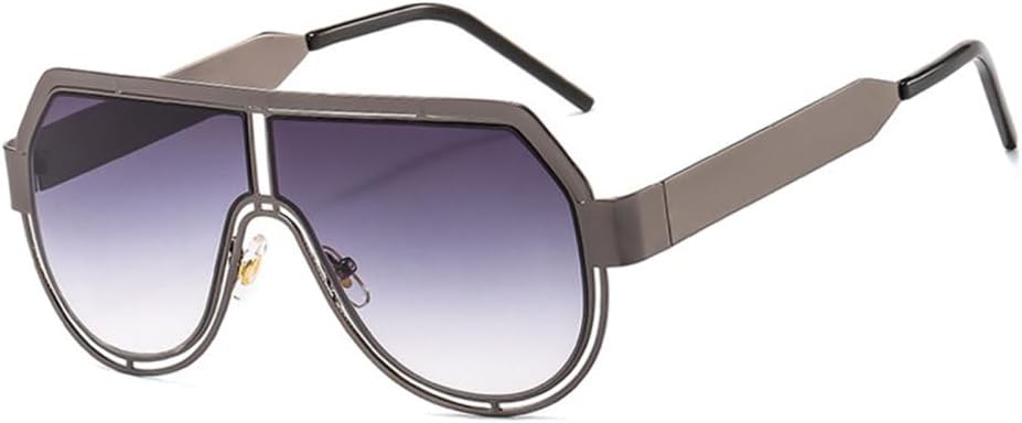 

Солнцезащитные очки LVTFCO большого размера для женщин, ретро-форма «щит», классические солнцезащитные очки для мужчин и женщин, большие очки с защитой от УФ-излучения UV400, C2 Gun-grey