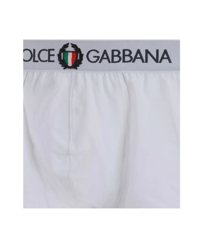 Хлопковые трусы с поясом с логотипом Dolce & Gabbana, белый — фото 3
