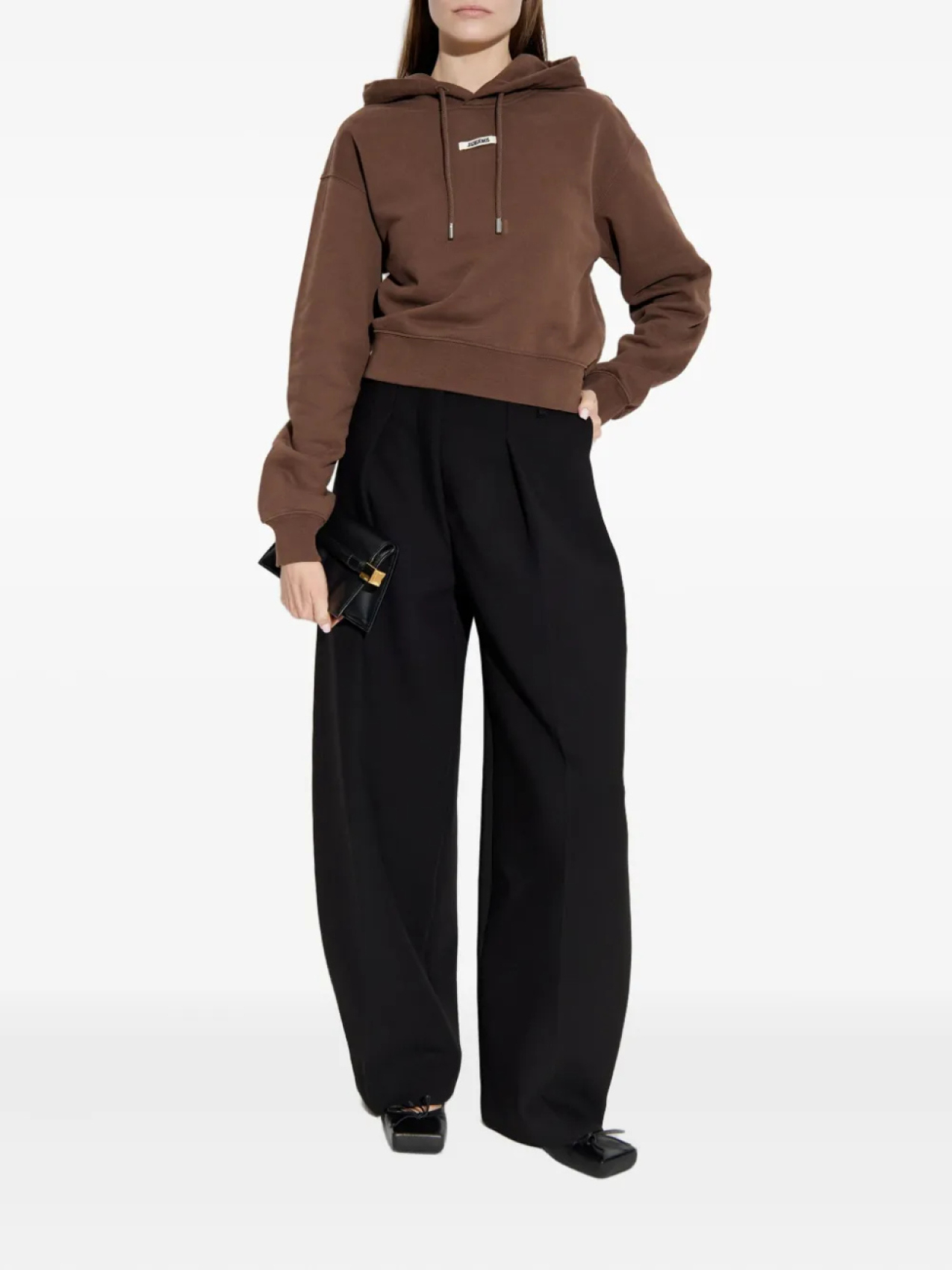 Толстовка с капюшоном и нашивкой-логотипом Jacquemus, коричневый — фото 2