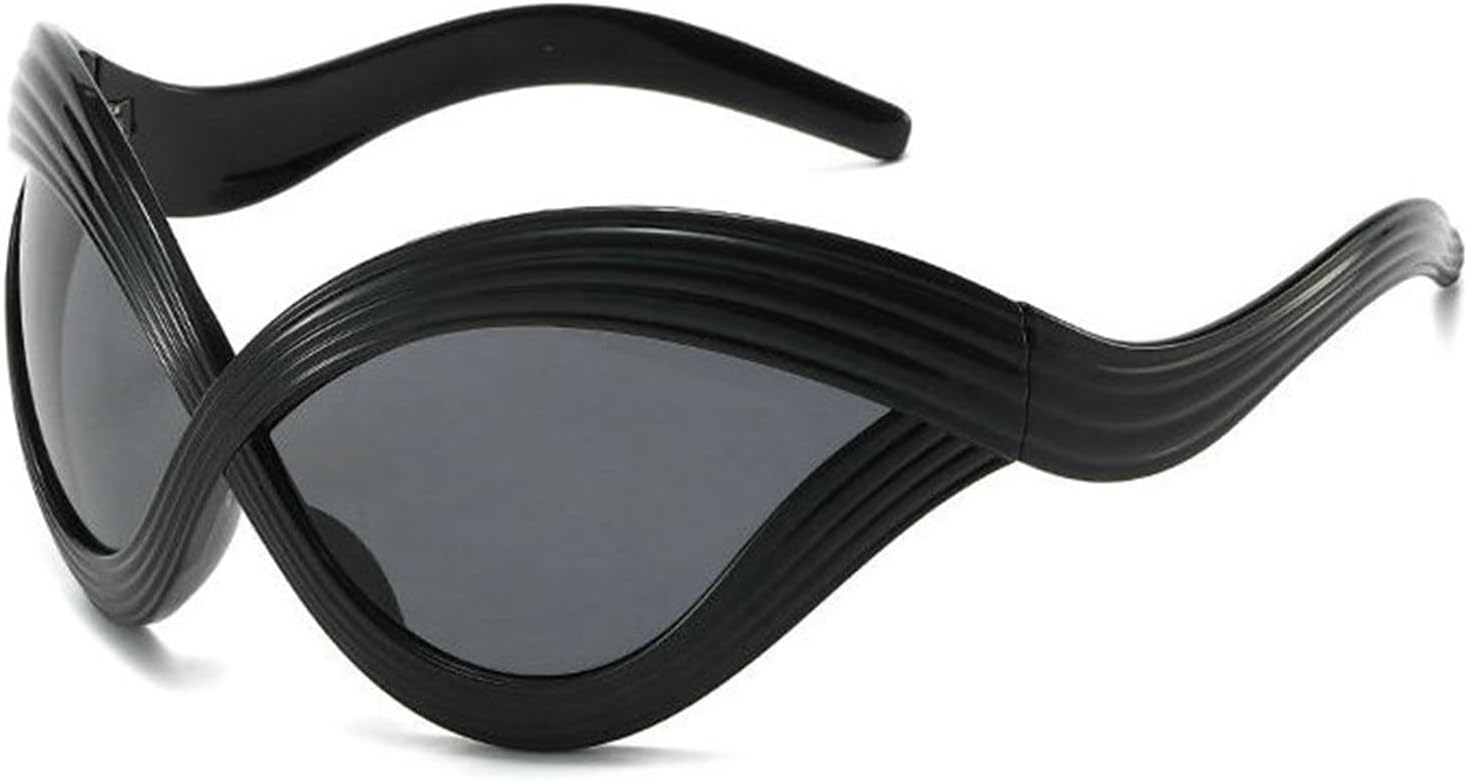 

Солнцезащитные очки Helena Y2K, футуристические солнцезащитные очки с обтекаемой формой, модные для мужчин и женщин, защитная маска-козырек, очки в стиле хип-хоп, Black