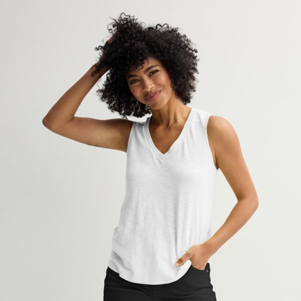 

Женский удлиненный топ с V-образным вырезом Sonoma Goods For Life, цвет vital white