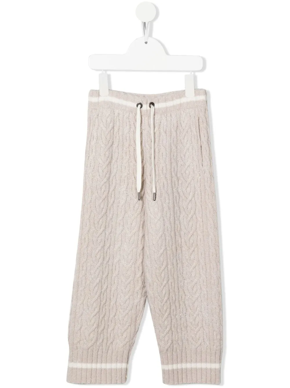 

Кашемировые брюки Brunello Cucinelli Kids, светло-бежевый