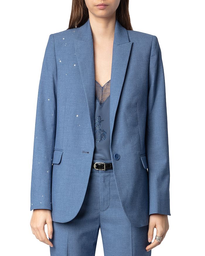 

Блестящий жакет с камнями Zadig & Voltaire, синий