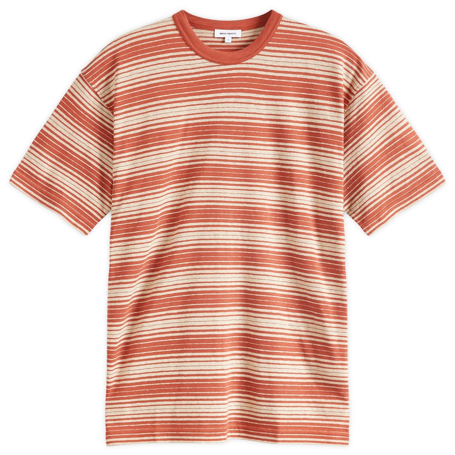 

Футболка Norse Projects Johannes Spaced Stripe T-Shirt, цвет Red Ochre