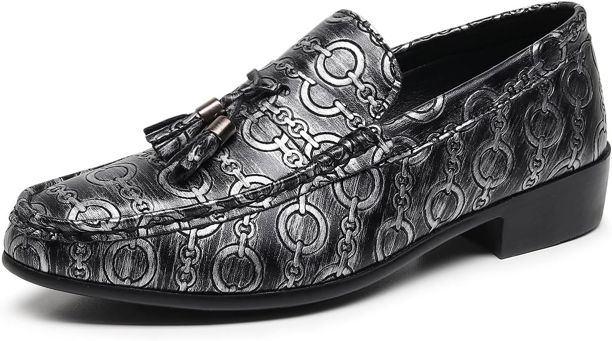 

Мужские кожаные туфли Dacnakby с декоративным узором в виде цепочки, черные лоферы, официальная обувь