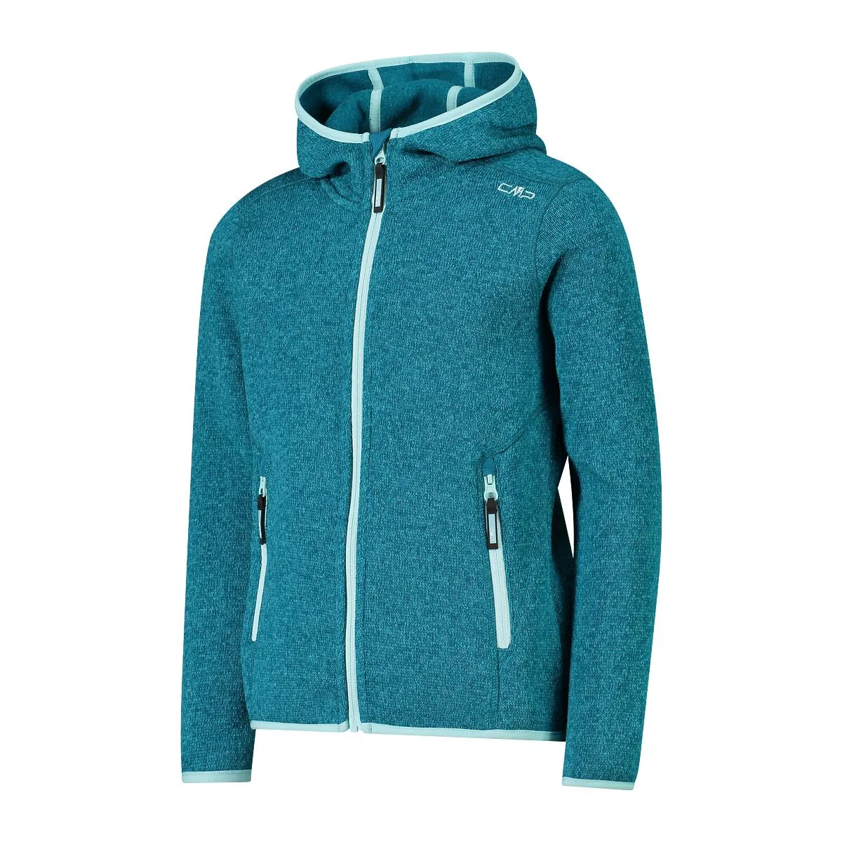 Детская флисовая куртка с капюшоном Fix Hood Cmp, Turkis Pastellblau Weiss — фото 3