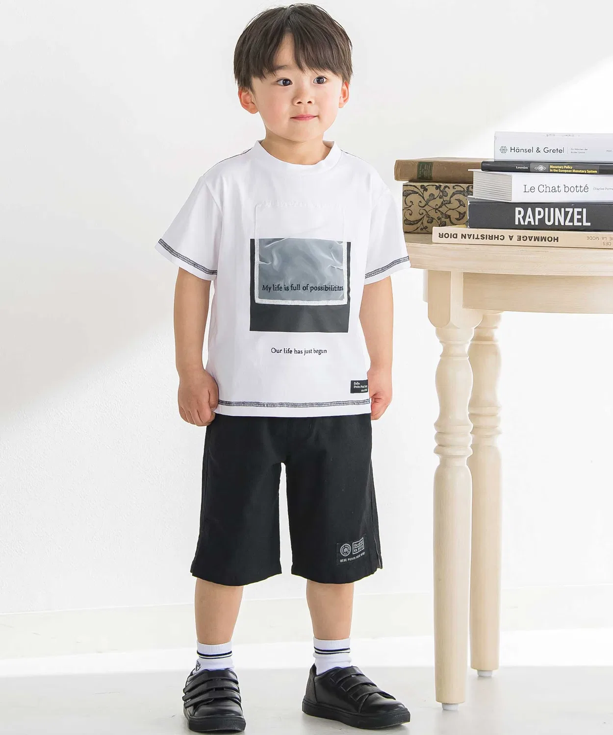 Детская футболка с органзой и вышивкой, модель Point BeBe Petits Pois Vert, White — фото 2