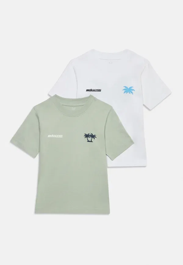 Комплект из двух футболок с принтом Jcoclub с изображением на спине Jack & Jones Junior, белый/серый — фото 3