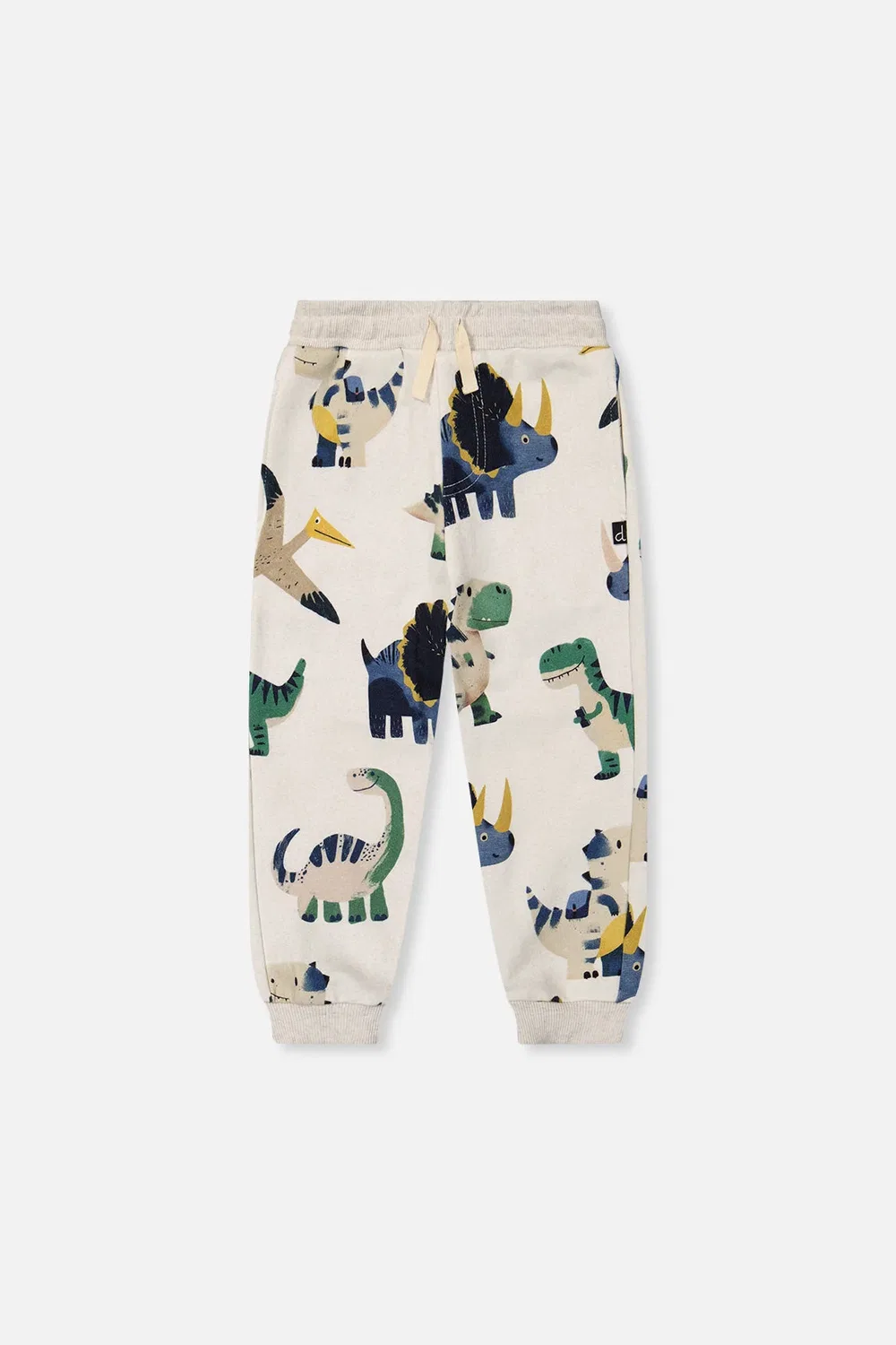 Детские штаны из флиса с принтом динозавров Deux par Deux, Beige Dinosaur Print