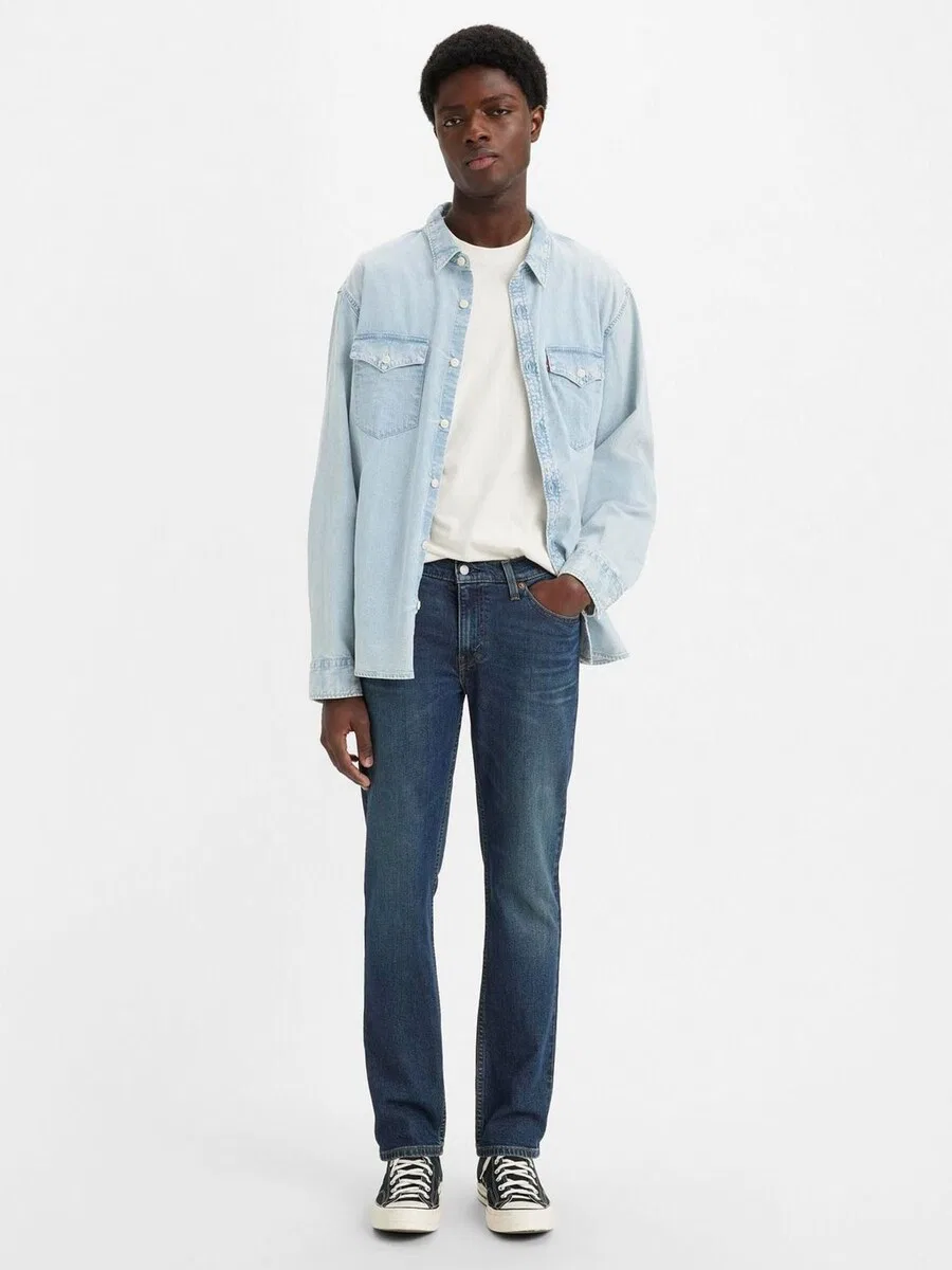 Джинсы LEVI'S Slim fit '511' темно-синего цвета — фото 2