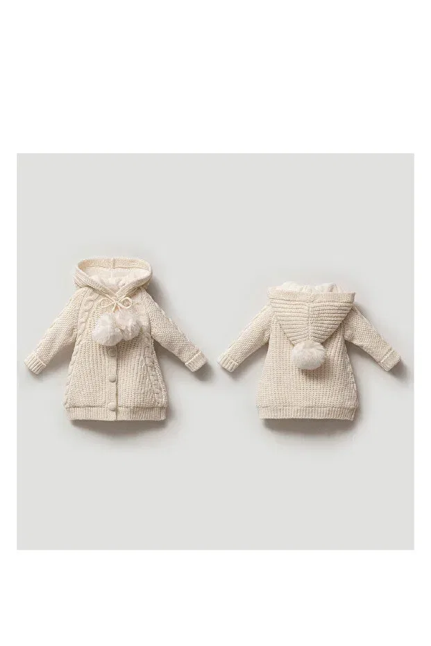 Детский вязаное кардиган с капюшоном Nipperland, Nude Color