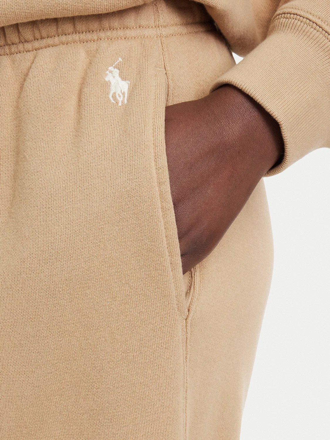 Женские спортивные штаны бежевые стандартного кроя Polo Ralph Lauren, темно-бежевый — фото 4