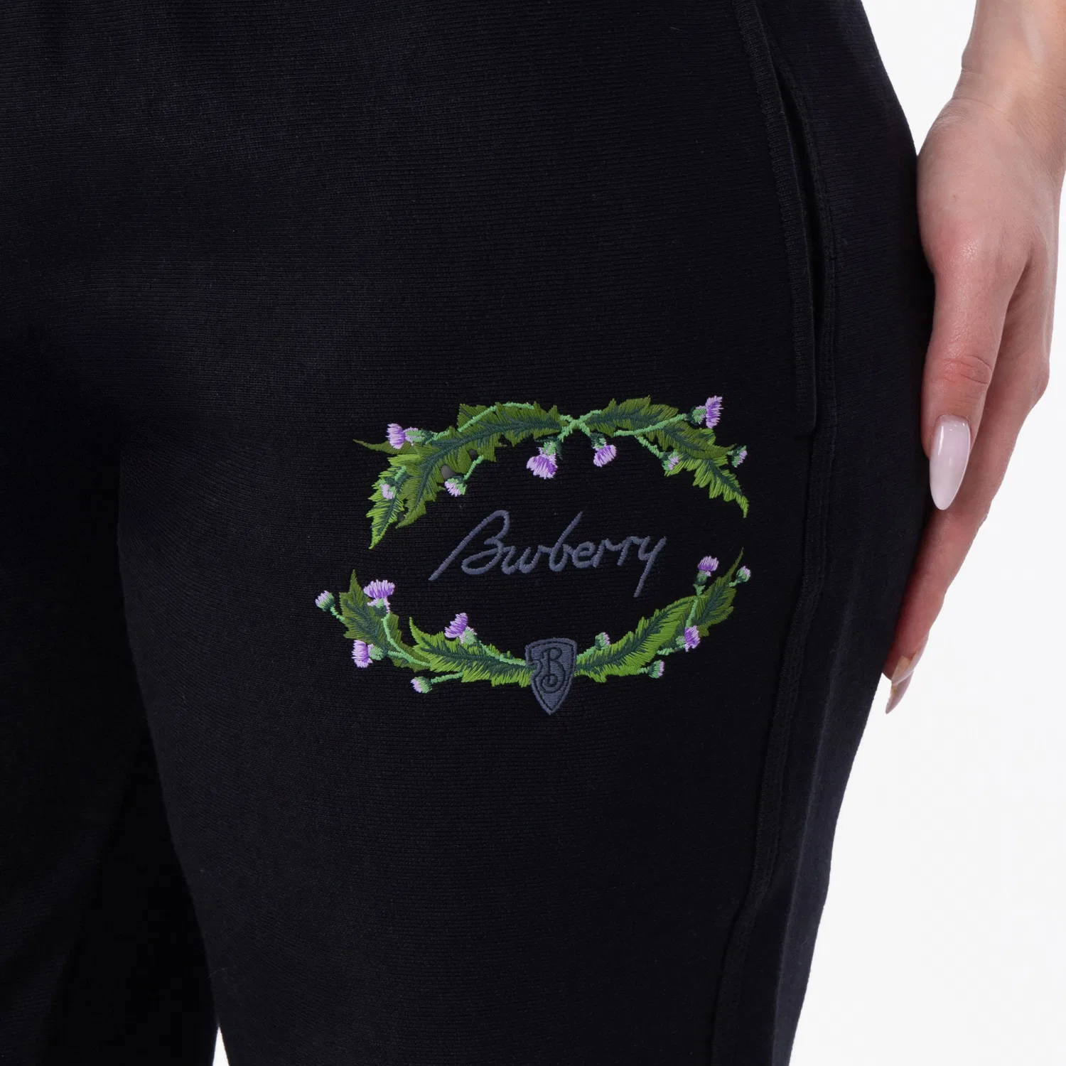 Брюки спортивные с вышивкой логотипа Burberry, Coal — фото 2