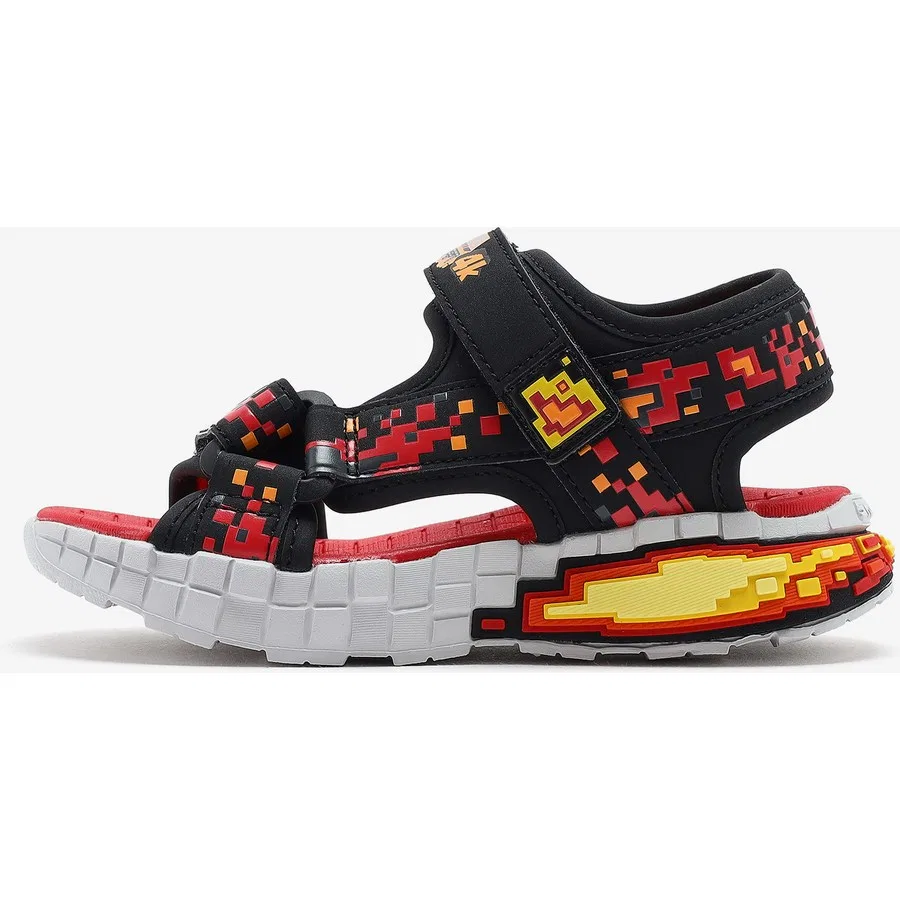 Сандалии для мальчика с пиксельным дизайном Skechers Megasplash 4K, Черно-красный