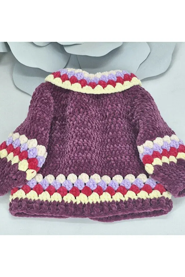 Детский кардиган для девочек вязаный Hand Knitted Velvet Evitle, Purple — фото 3