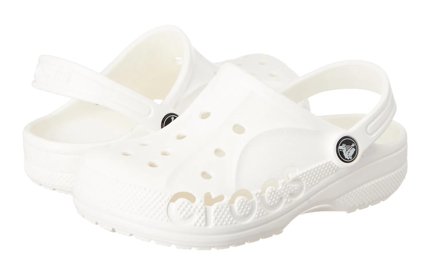 Детские сандалии с закрытым носом нескользящие износостойкие White Crocs, Белый — фото 4