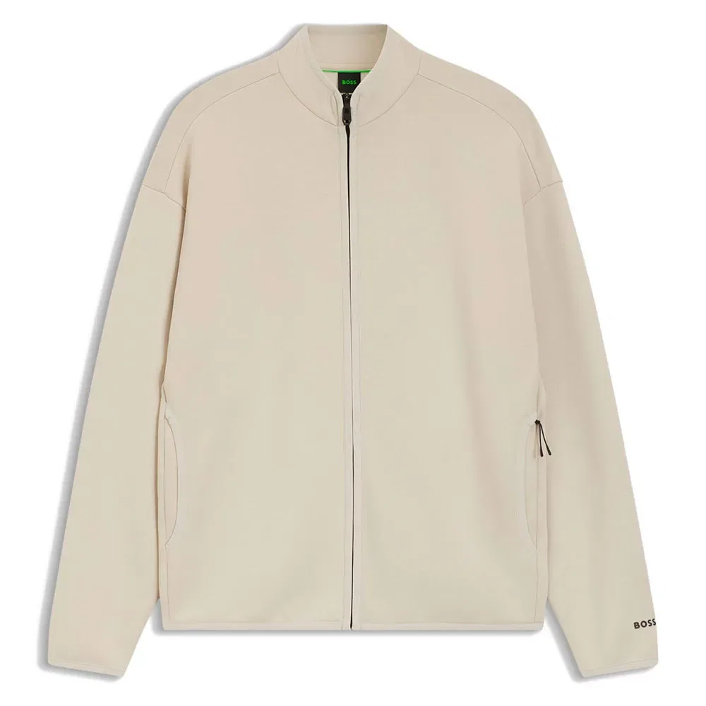 Худи BOSS Globe full zip Sweatshirt, бежевый