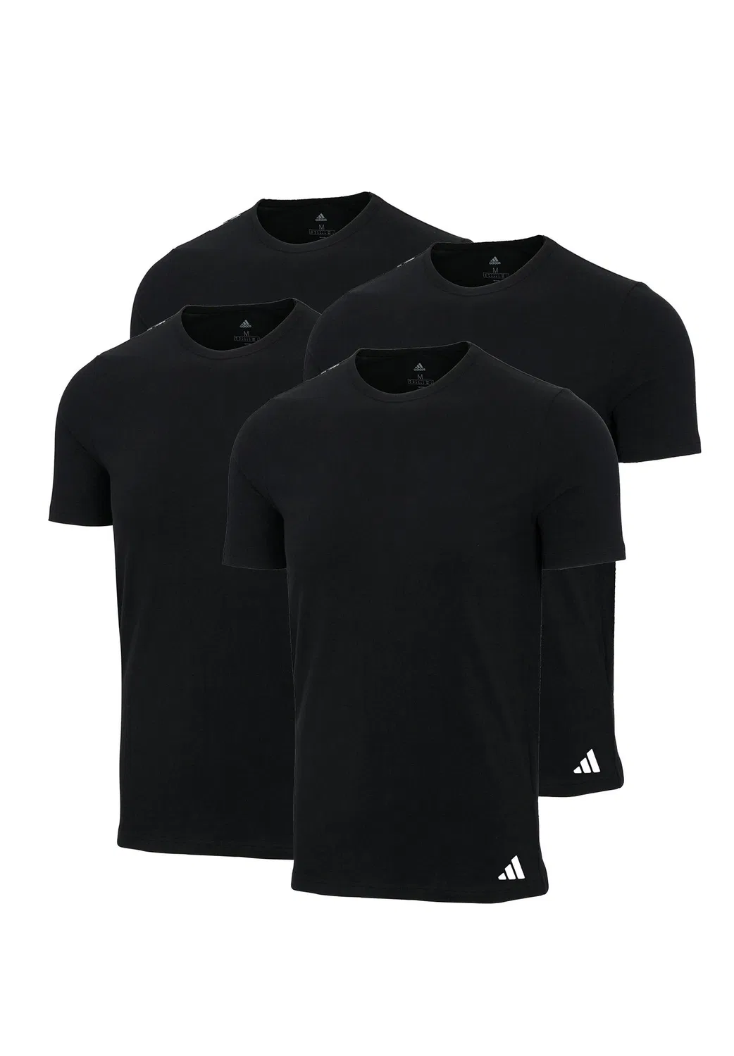 Мужские хлопковые футболки с круглым вырезом adidas, 4 шт, Черный